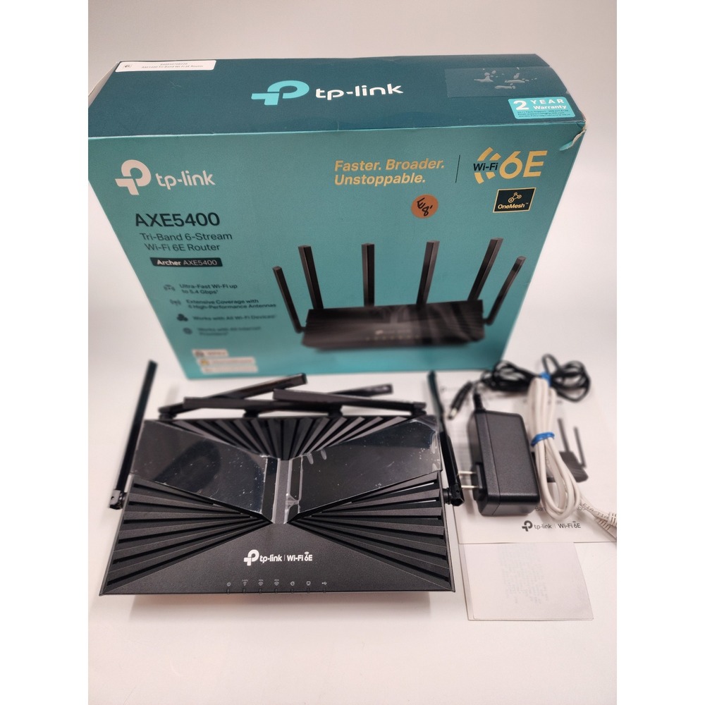 TP-Link Archer AXE5400 Tri-Band 6-Stream Wi-Fi 6E Router Black Archer AXE75
